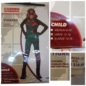 Carmen San Diego Tigress Halloween costume size 12-14